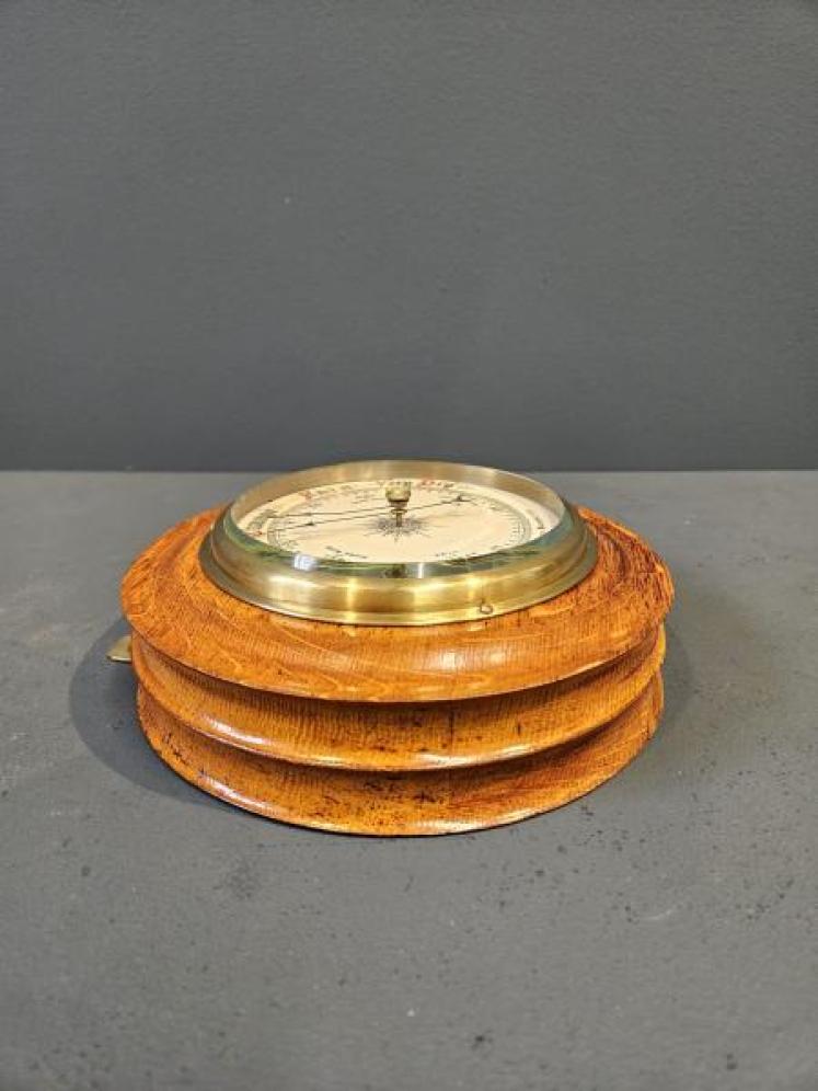 Victorian Turned Golden Oak Barometer  - Image 5