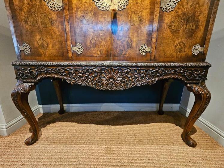 1920's Burr Walnut Cocktail Cabinet - Image 5