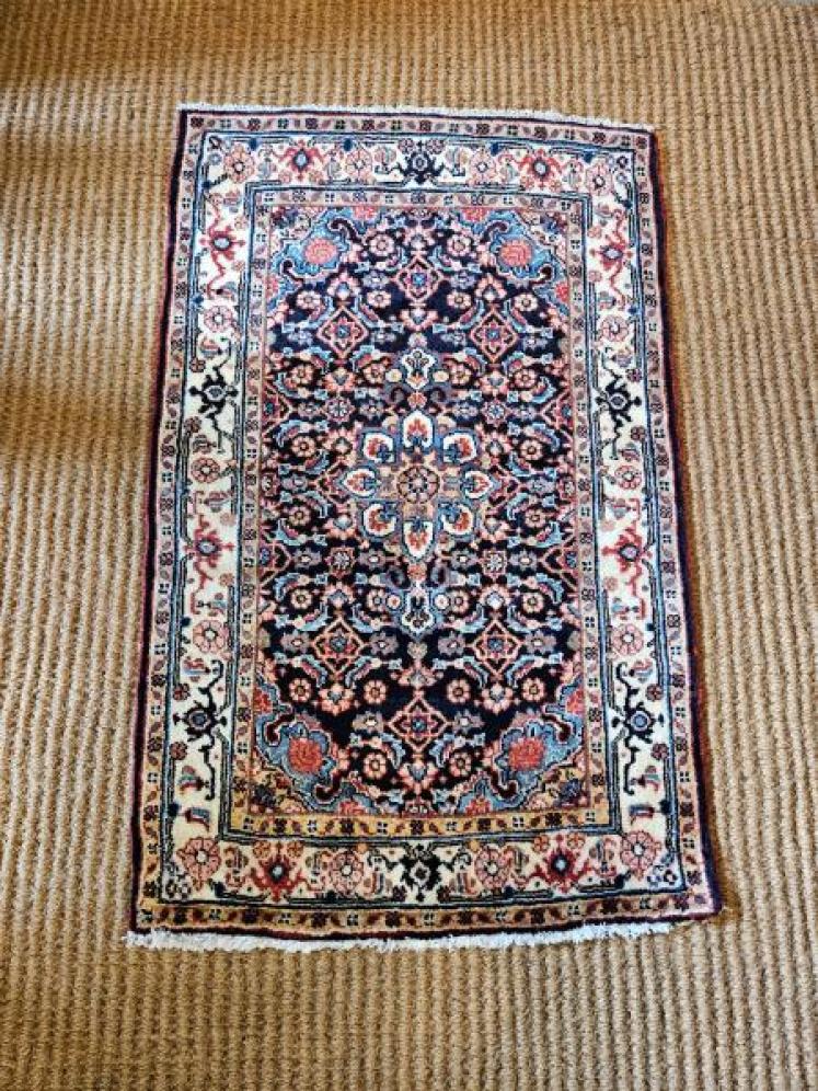 Persian Rug with Navy Blue Background  - Image 1