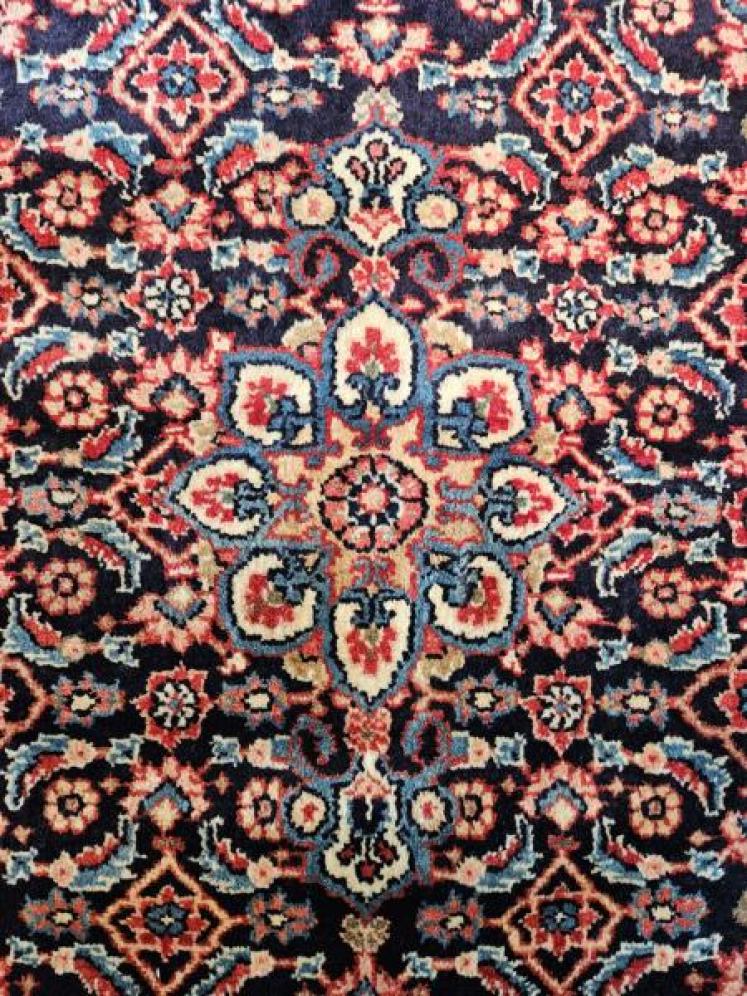 Persian Rug with Navy Blue Background  - Image 2