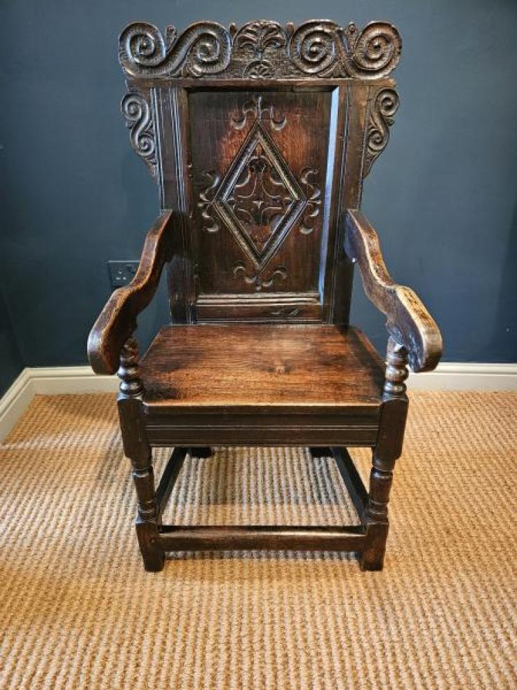 Charles II Oak Wainscot Chair - Image 1