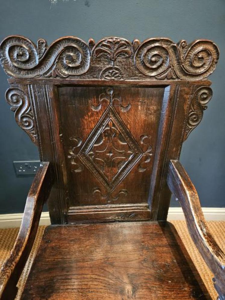 Charles II Oak Wainscot Chair - Image 2