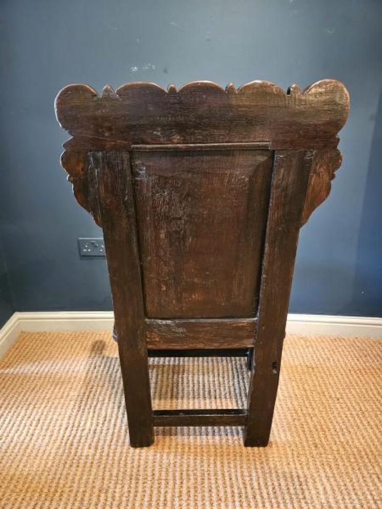 Charles II Oak Wainscot Chair - Image 4