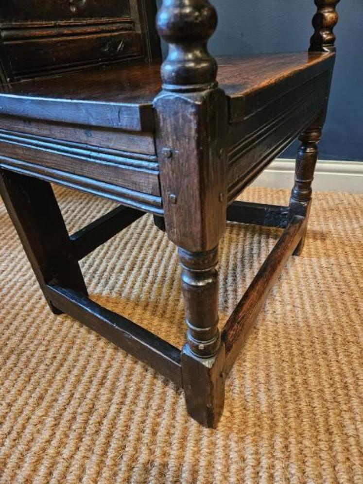 Charles II Oak Wainscot Chair - Image 5