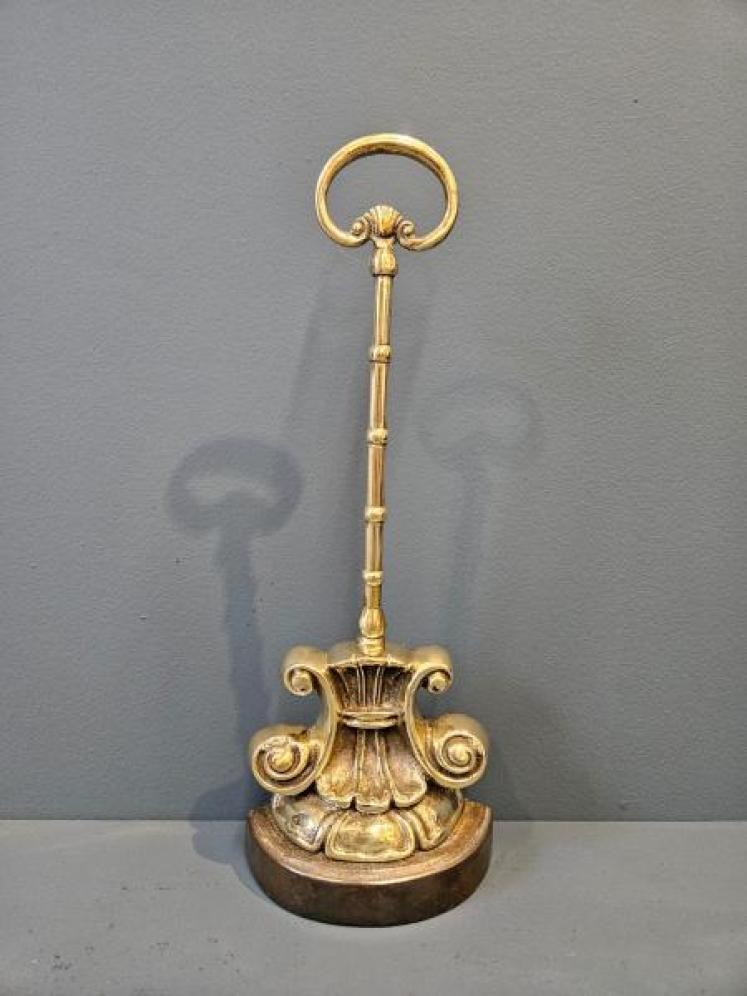 Victorian Cast Brass and Iron Door Stop  - Image 1