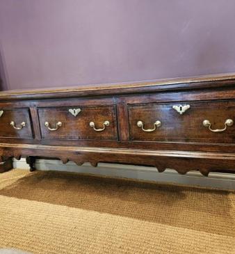 George II Three Drawer Oak Dresser 