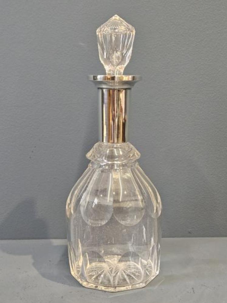 George V Silver Neck Cut Crystal Decanter - Image 4