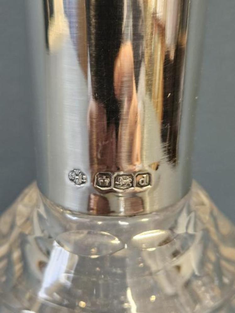 George V Silver Neck Cut Crystal Decanter - Image 5