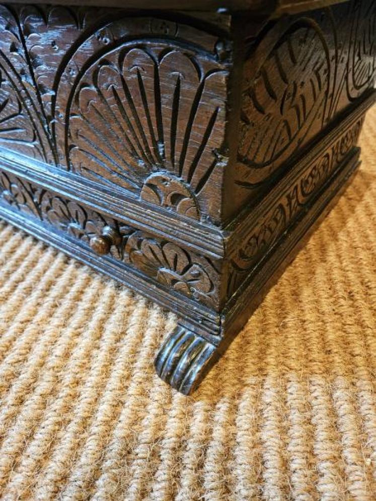 17th Century Oak Floor Standing Bible Box with Drawer  - Image 3