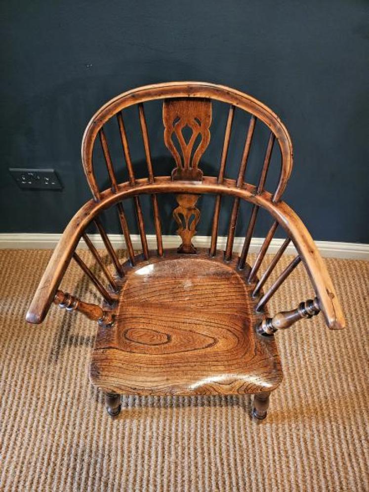 Yew Wood Low Back Windsor Chair  - Image 2
