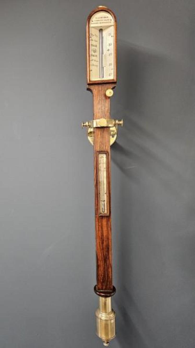 Victorian Marine Stick Barometer and Gimbal - Image 1