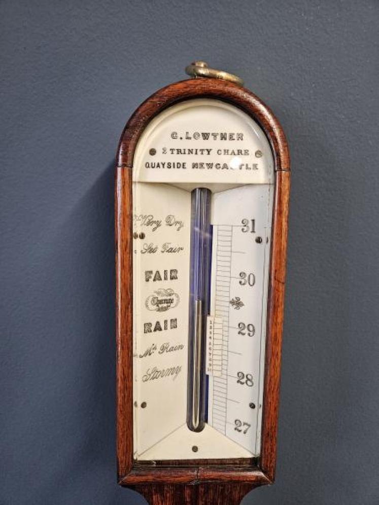 Victorian Marine Stick Barometer and Gimbal - Image 3