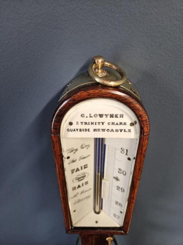 Victorian Marine Stick Barometer and Gimbal - Image 6