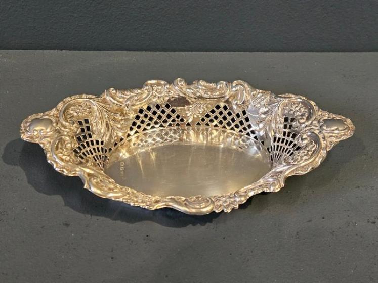 Victorian Silver Fretted Border Dish - Image 2