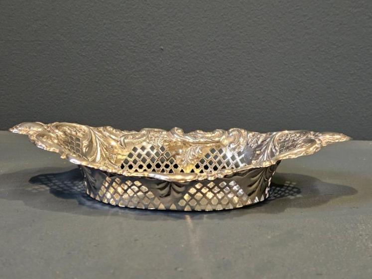 Victorian Silver Fretted Border Dish - Image 6