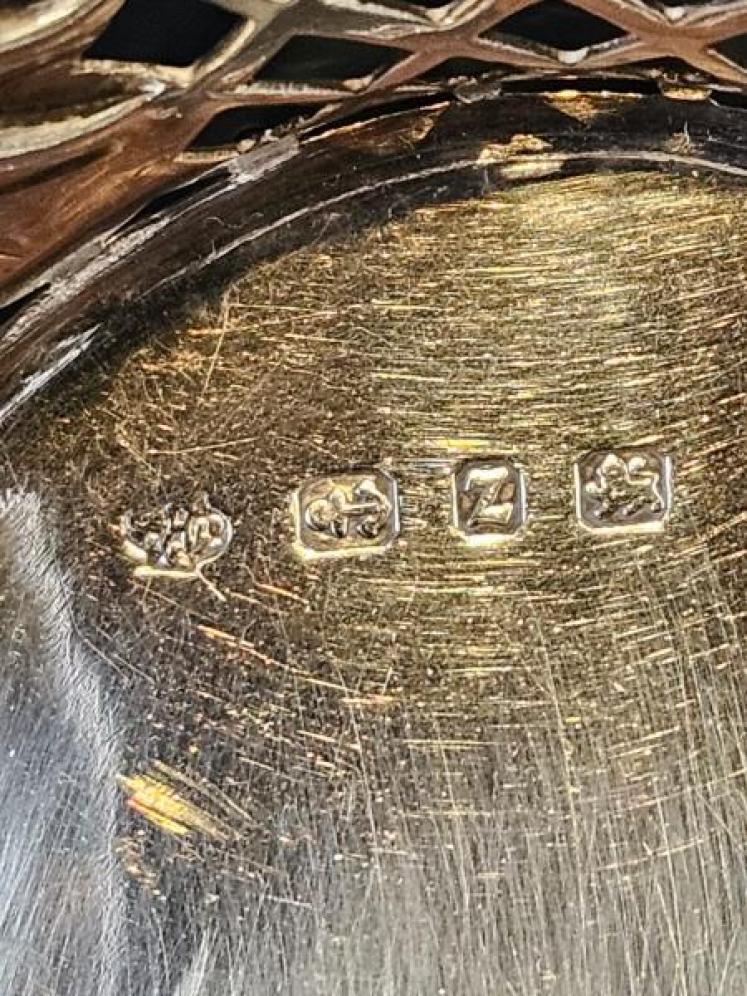 Victorian Silver Fretted Border Dish - Image 7