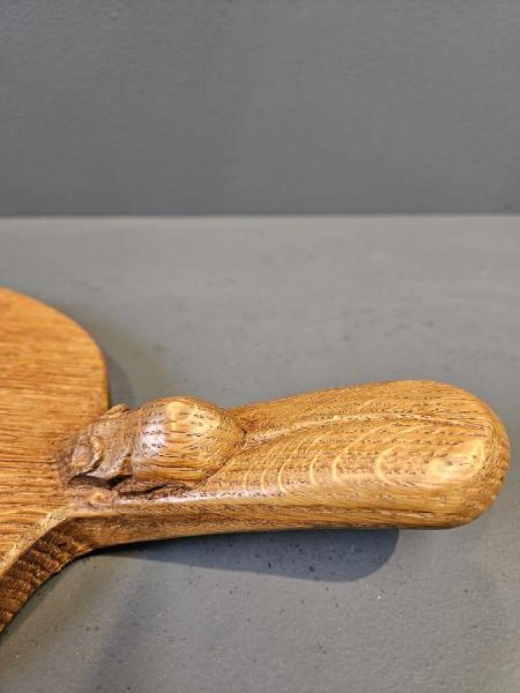 Thompsons of Kilburn Mouseman Adzed Oak Cheese Board - Image 4