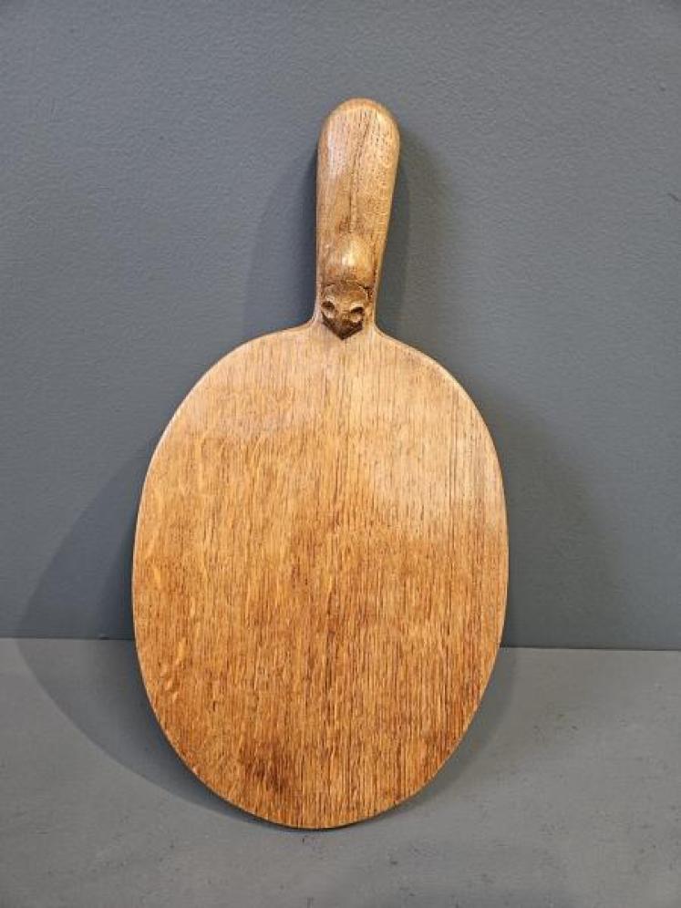 Thompsons of Kilburn Mouseman Adzed Oak Cheese Board - Image 5