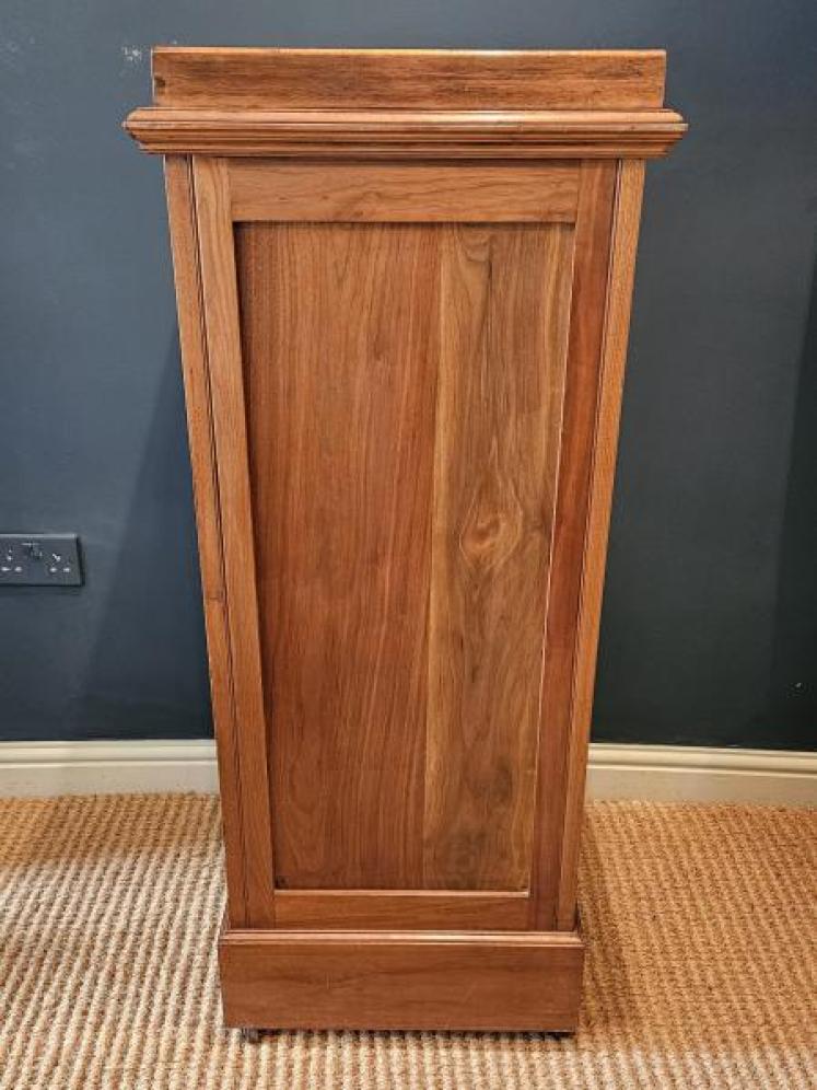 Edwardian Solid Walnut Tambour Front Filing Cabinet  - Image 5