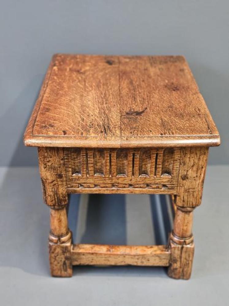 Georgian Carved Oak Box Stool  - Image 7