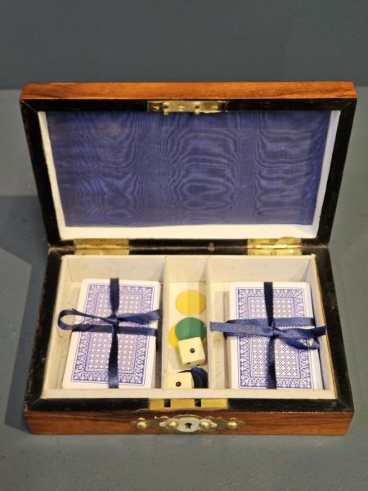 Victorian Walnut Card Box - Image 5