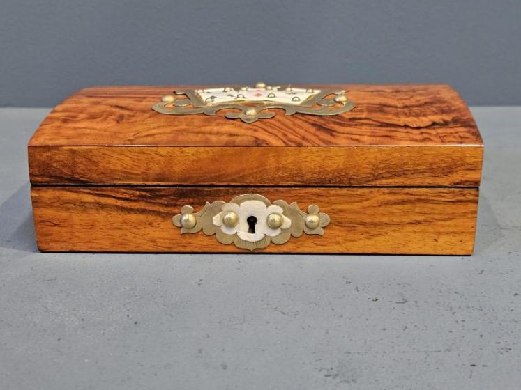 Victorian Walnut Card Box - Image 6