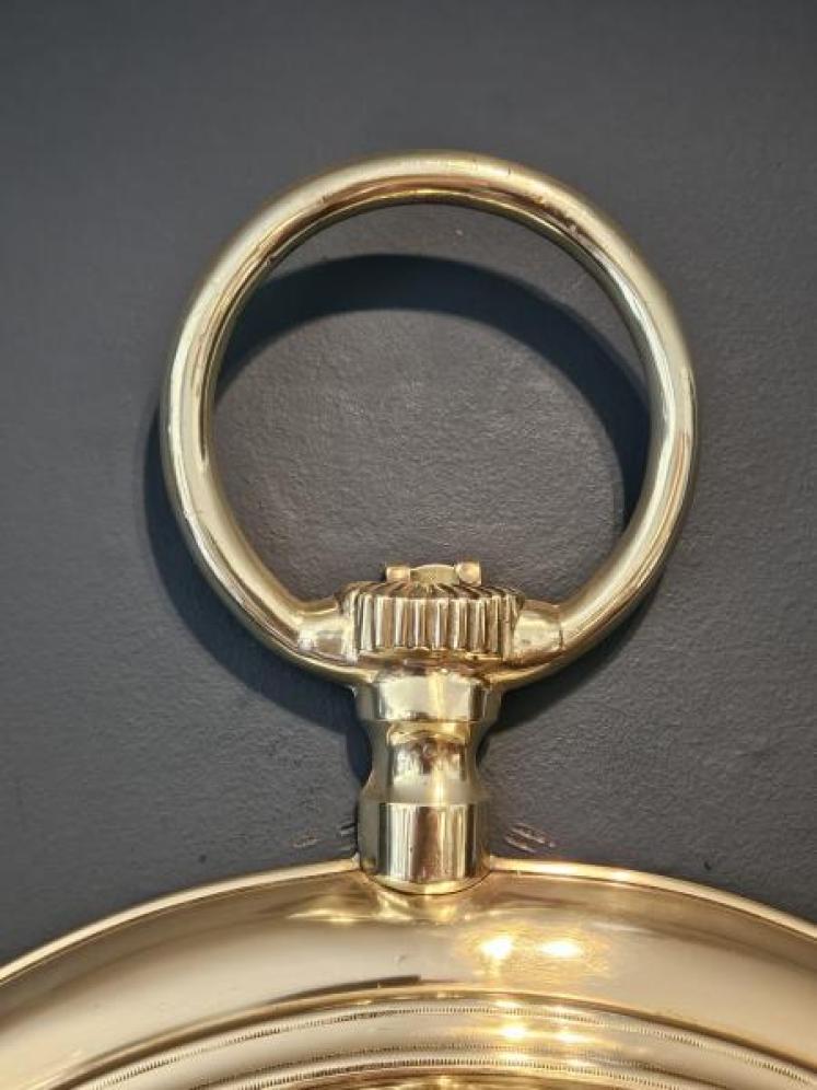 Late Victorian Brass Pocket Watch Mirror - Image 4