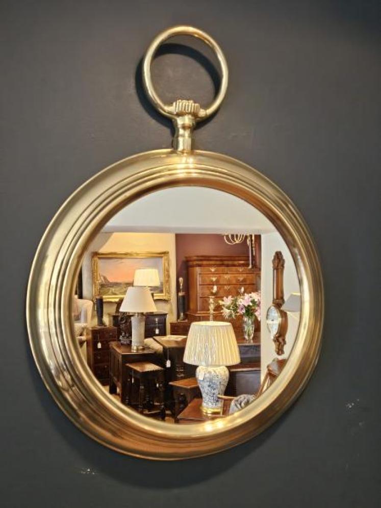 Late Victorian Brass Pocket Watch Mirror - Image 6