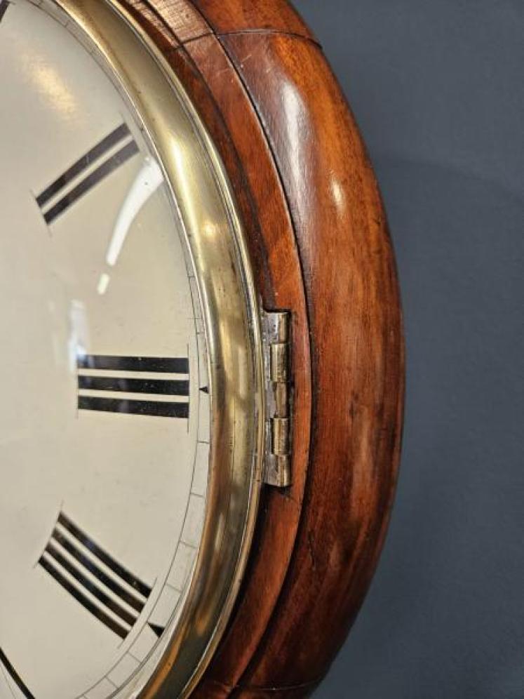 Victorian Mahogany 8 Day Convex Dial Fusee Wall Clock - Image 2