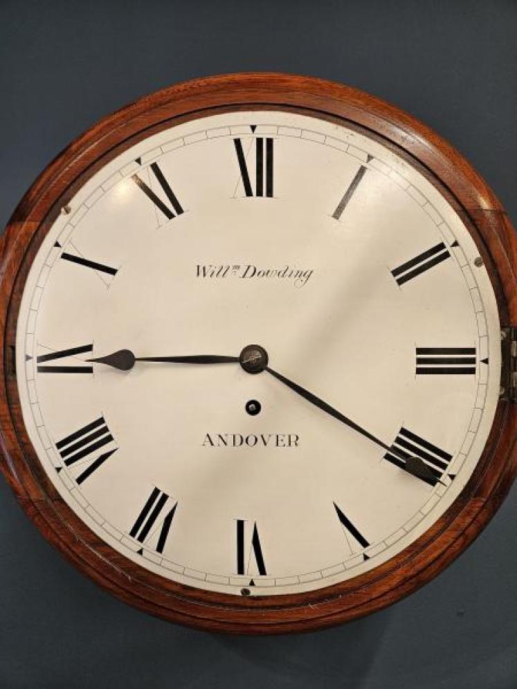 Victorian Mahogany 8 Day Convex Dial Fusee Wall Clock - Image 5