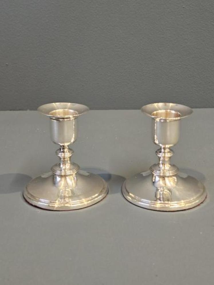Pair of Victorian Silver Candlesticks - Image 1