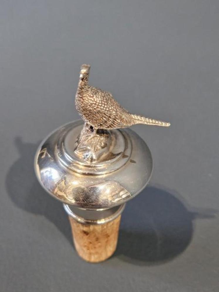 Silver Grouse Topped Bottle Cork - Image 3