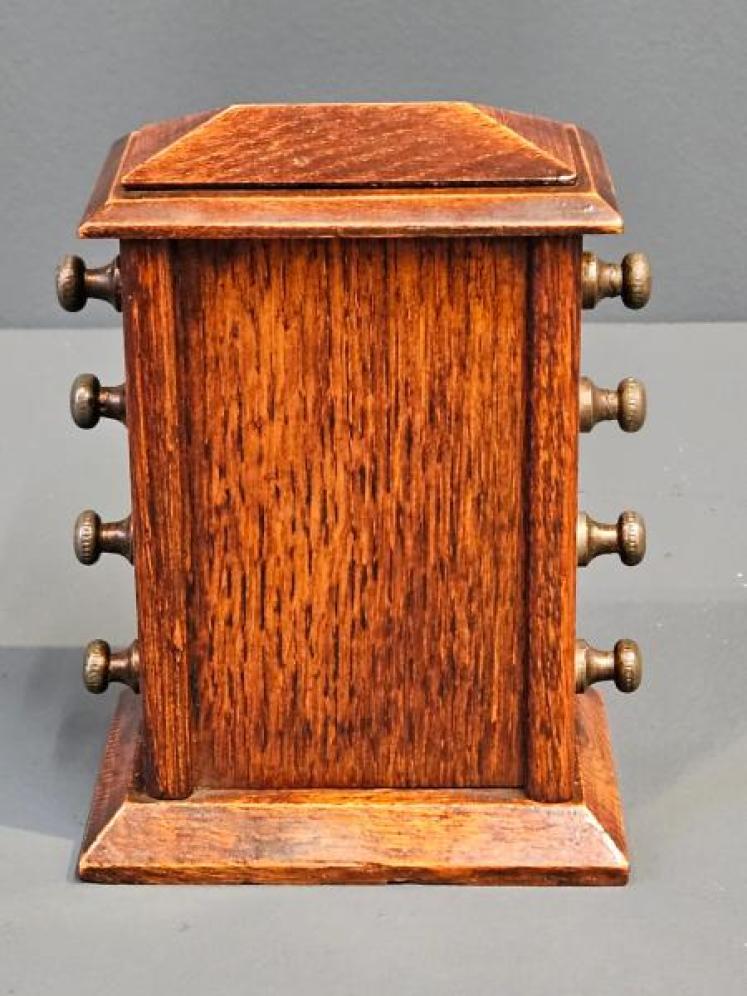 Small Edwardian Oak Perpetual Desk Calendar - Image 5