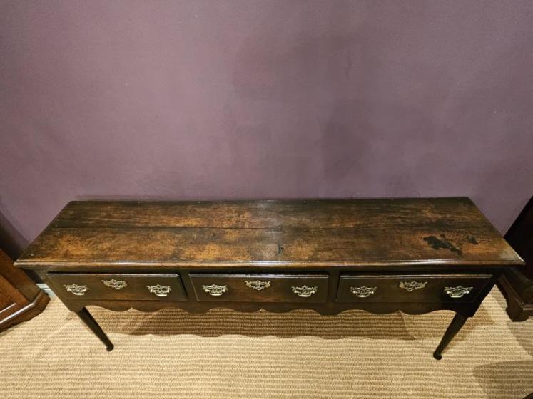George II Shallow Proportioned Oak Dresser - Image 2