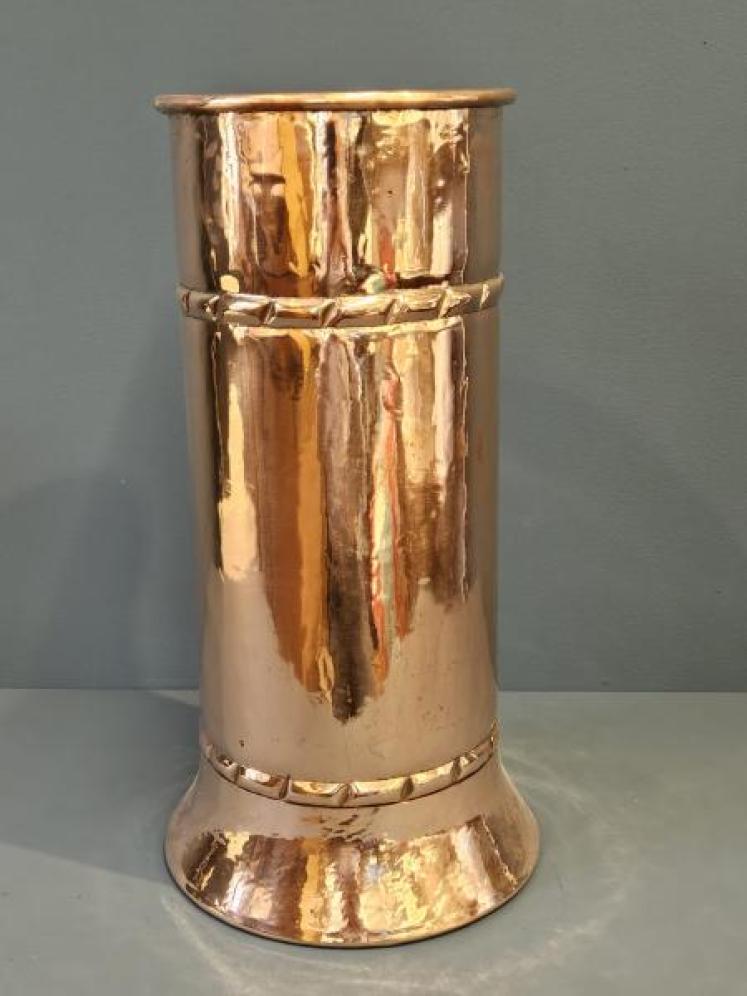 Edwardian Planished Copper Stick Stand - Image 1