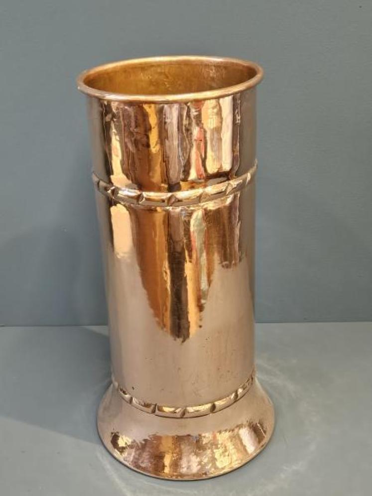 Edwardian Planished Copper Stick Stand - Image 3