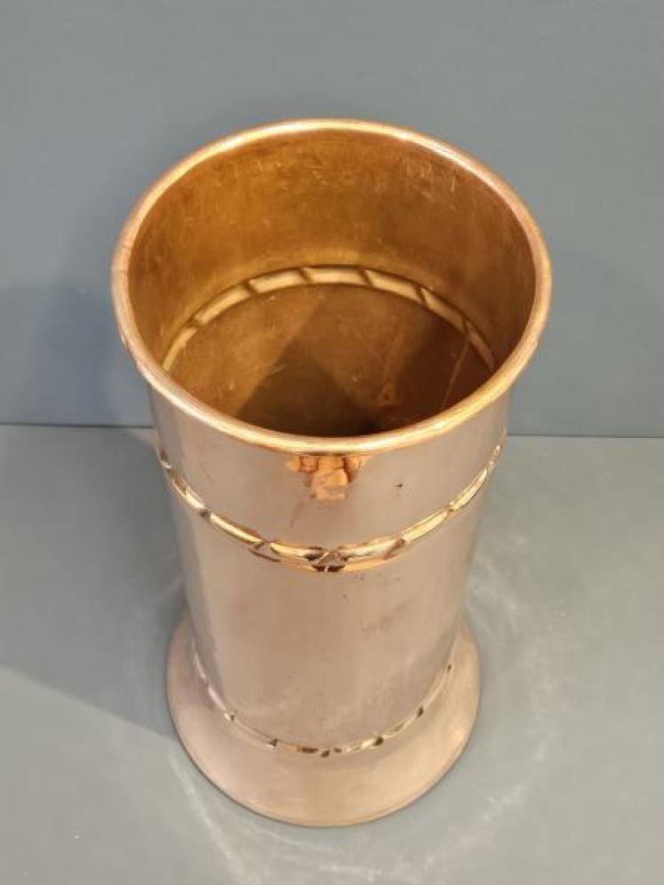 Edwardian Planished Copper Stick Stand - Image 4