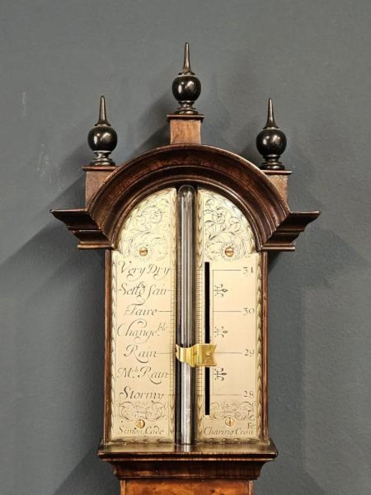 Early George II Stick Barometer by Simon Cade, Charring Cross - Image 2