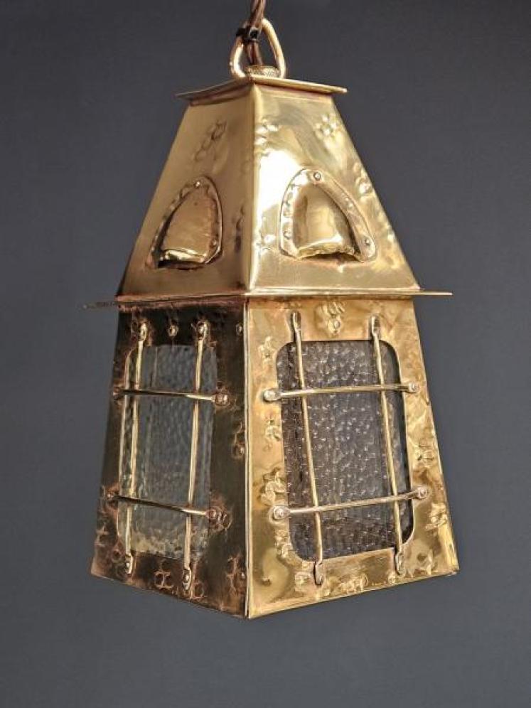 Edwardian Arts & Crafts Brass Lantern - Image 1