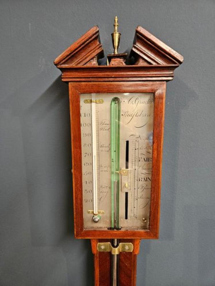 Georgian Mahogany Shaftsbury Stick Barometer - Image 2