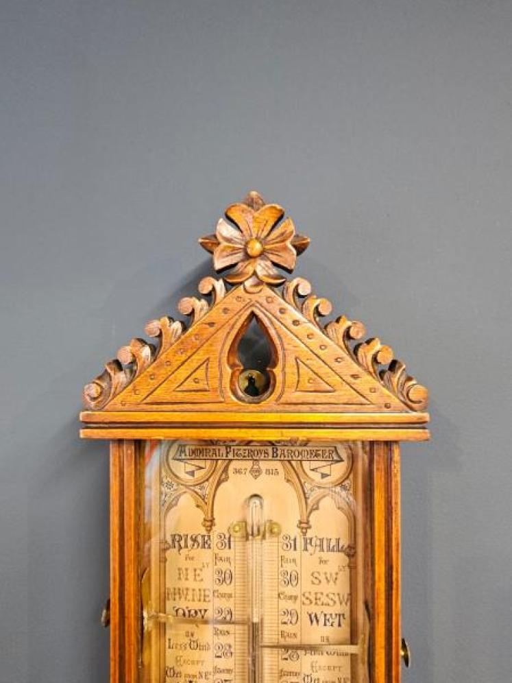 Victorian Oak Cased Fitzroy Barometer - Image 2