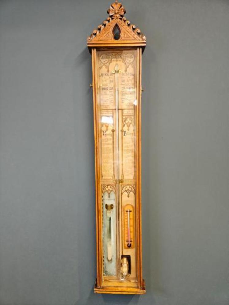 Victorian Oak Cased Fitzroy Barometer - Image 6
