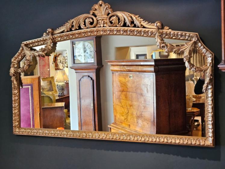 Superb Victorian Silver Gilt Over Mantel Mirror - Image 2