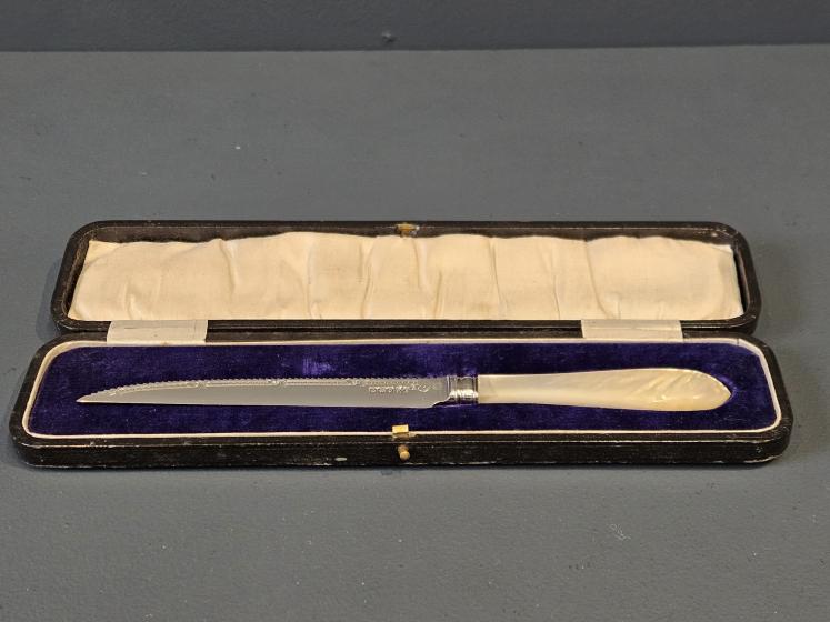 Cast Silver Blade Fruit Serving Knife  - Image 1