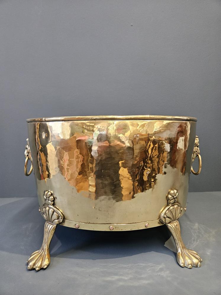 Victorian Brass Log Bin or Planter - Image 6