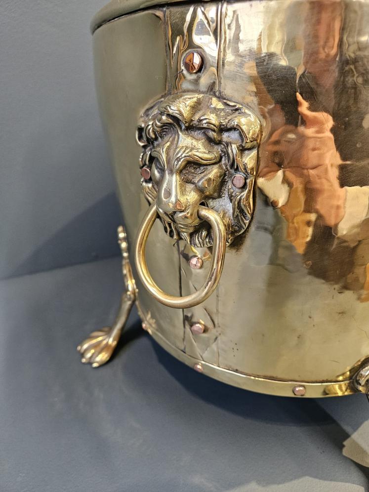 Victorian Brass Log Bin or Planter - Image 4