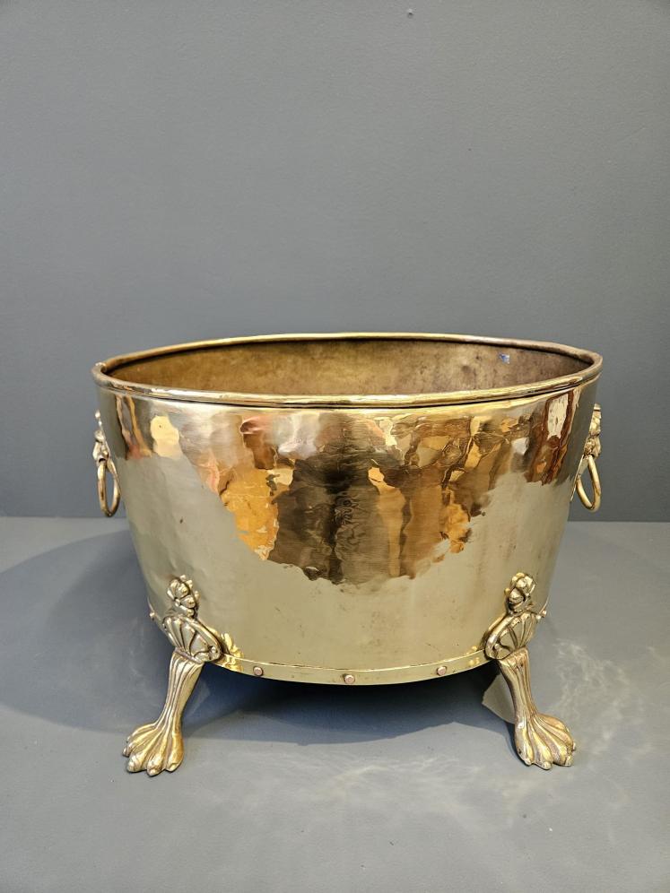 Victorian Brass Log Bin or Planter - Image 3