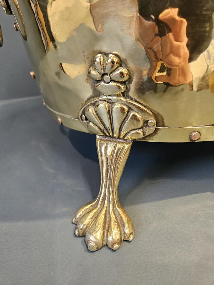 Victorian Brass Log Bin or Planter - Image 2