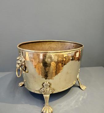 Victorian Brass Log Bin or Planter