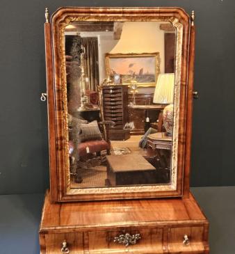 George II Walnut Toilet Mirror